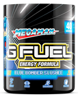 G FUEL energy, Mega man, blue bomber slushee, tub, product front