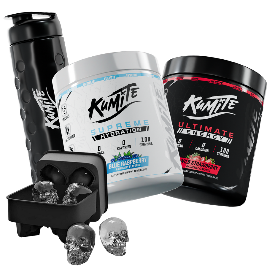 Kumite Hydration (Blue raspberry) + Energy (Free accessories)