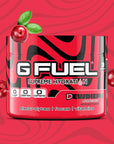 G FUEL caffeine free, Pewdiepie, tub,  product front with matching background and lingonberry