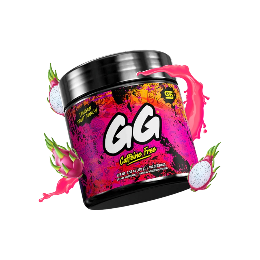 Gamersupps, Dragon fruit punch, Caffeine free, tub,  product with fruit