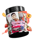 Gamersupps energy, emotional damage, tub,  product front with fruits