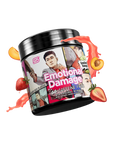 Gamersupps caffeine free, emotional damage, tub,  product front with fruits