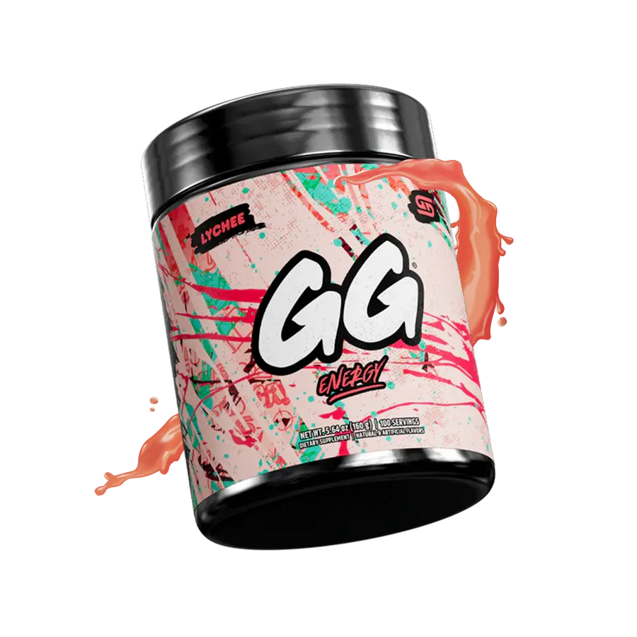 Gamersupps Energy, Lychee, tub,  product front with fruits