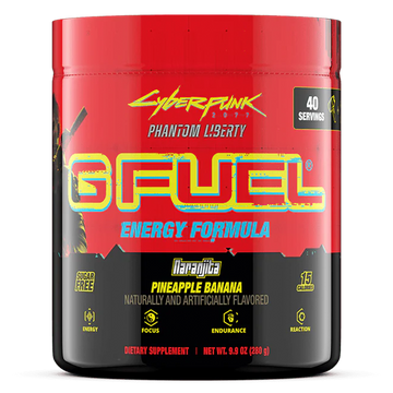 G FUEL energy, cyberpunk, Naranjita, tub,  product front