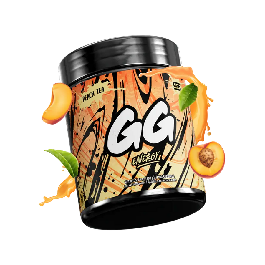 Gamersupps Energy, Peach Tea, tub,  product front with fruits