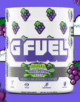 G FUEL Energy, Pixel potion, tub,  product front with matching background and grapes