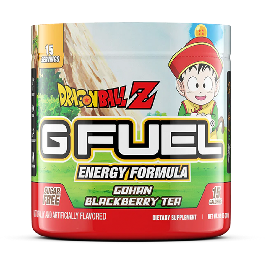 G FUEL energy, Gohan Blackberry Tea, Dragonball Z, tub,  product front