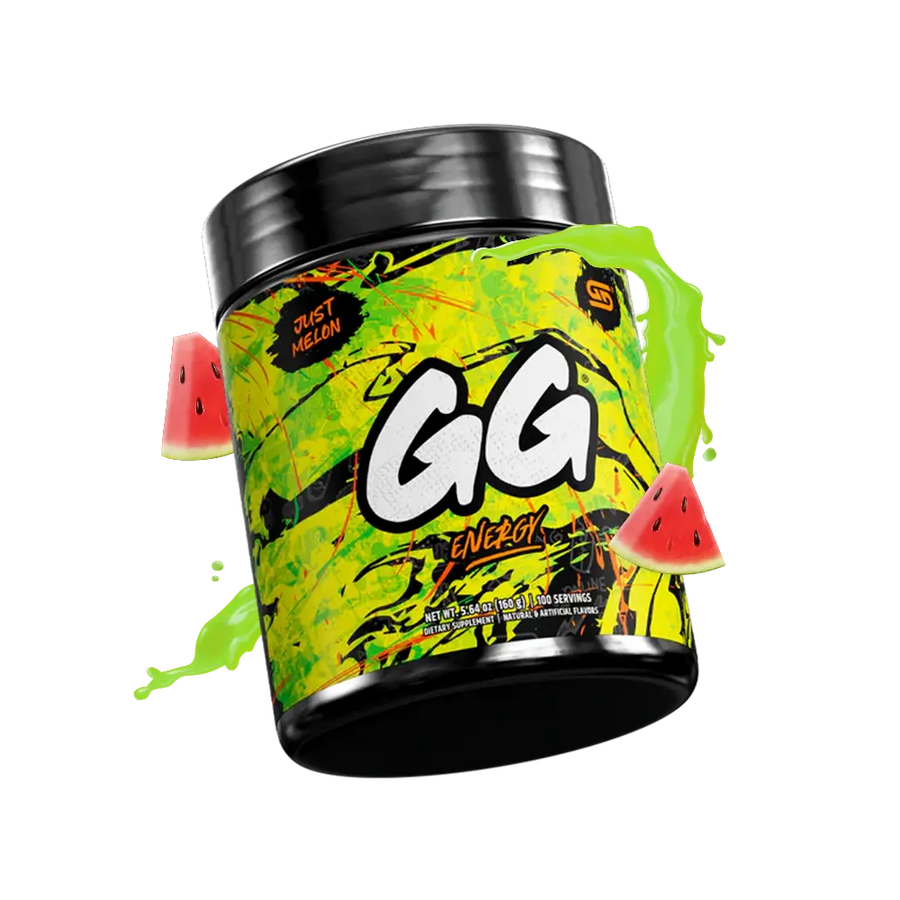 Gamersupps Energy, Just Melon, tub,  product front with fruits