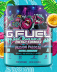 G FUEL energy, Passion Palooza, tub,  product front with matching background