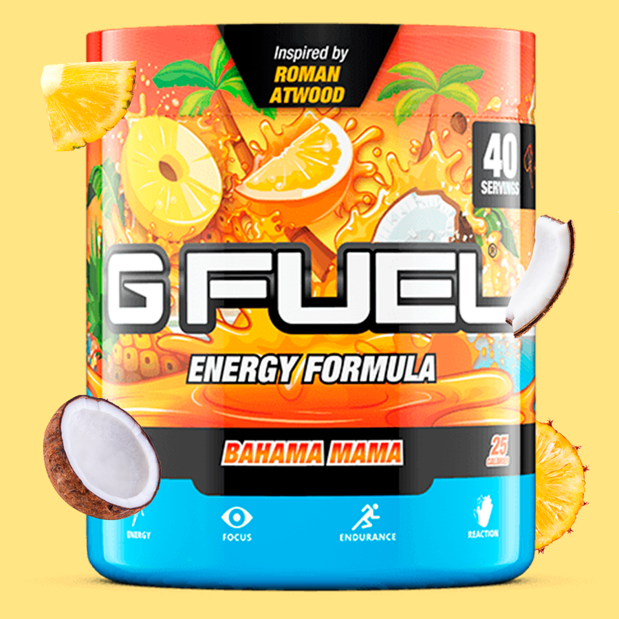 G FUEL energy, Bahama Mama, tub,  product front with coconuts