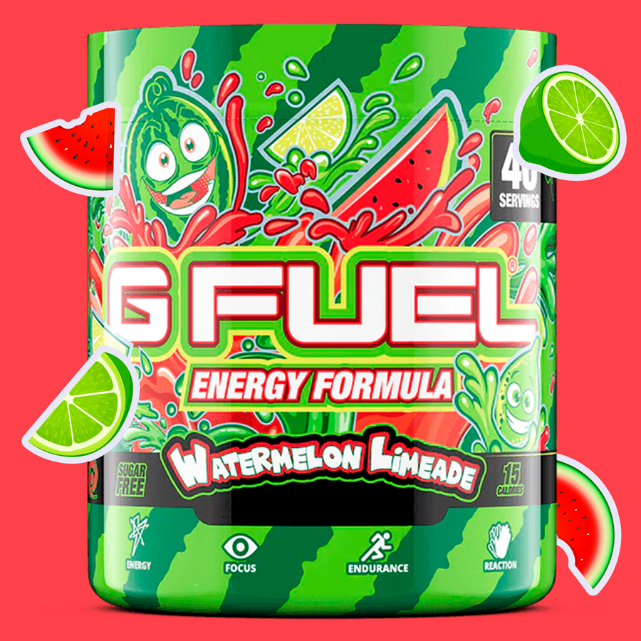 G FUEL Energy, Watermelon Limeade, tub,  product front with matching background